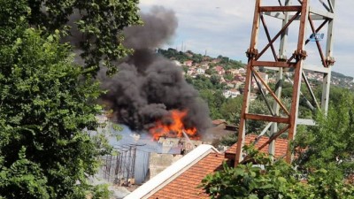 plato -  Eski kundura fabrikasının olduğu bölgedeki yangın böyle görüntülendi  Videosu