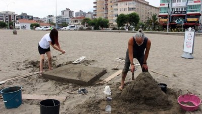 deniz kizi -  Atakum'da 'Kumdan Heykel Etkinliği'  Videosu