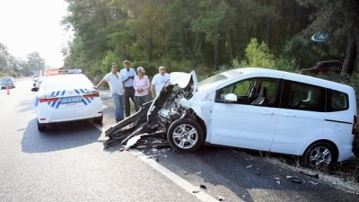   Radar aracına çarptı