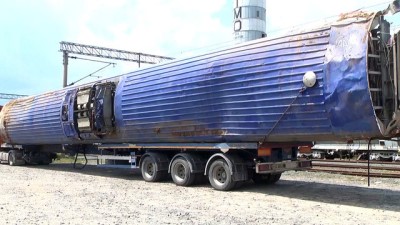 tren kazasi - Tren kazasında devrilen vagonlar, parçalanmak üzere İzmit'e götürülecek - TEKİRDAĞ Videosu