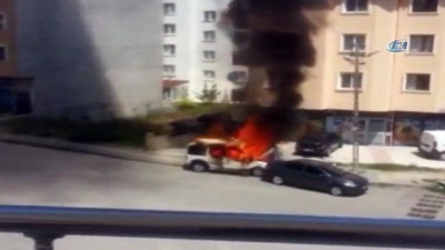 arac yangini -  Başkent'te araç yangını korkuttu  Videosu