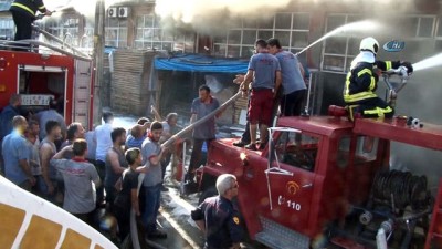 mobilya -  Mobilya atölyesinde çıkan yangına müdahale havadan görüntülendi Videosu