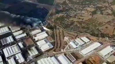 gecmis olsun - Köpük fabrikasında yangın havadan görüntülendi (2) - ANTALYA Videosu