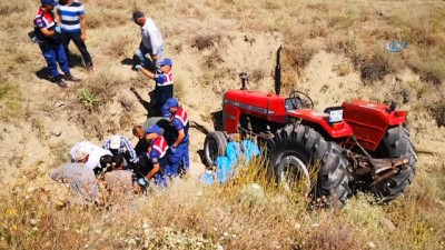 direksiyon -  Traktör şarampole devrildi: 1 ölü  Videosu