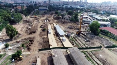 arkeoloji -  Haydarpaşa'da rayların altından çıkan tarihi kalıntılar havadan görüntülendi  Videosu