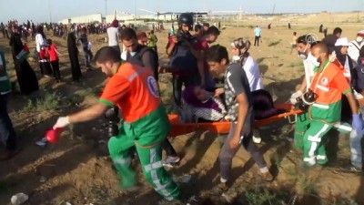 israil - İsrail askerleri Gazze sınırında onlarca Filistinliyi yaraladı (2) - GAZZE Videosu