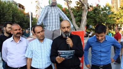 oturma eylemi -  - Minik Eylül’ün katil zanlısının maketini ağaca astılar Videosu