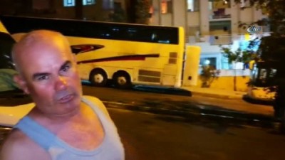 molotof kokteyli -  Kuşadası’nda turist otobüsüne molotoflu saldırı  Videosu