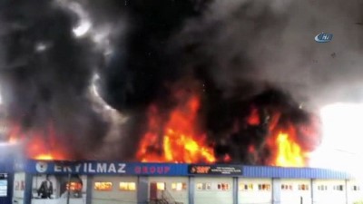 tekstil fabrikasi -  Hadımköy'de fabrika yangınında son durum havadan görüntülendi  Videosu
