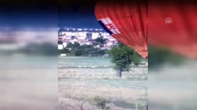 sicak hava balonu - Sıcak hava balonu, hava muhalefeti nedeniyle sürüklendi (2) - DENİZLİ Videosu