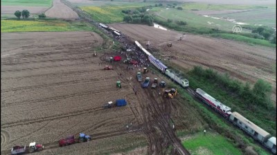 Tren kazasının yaşandığı bölge havadan görüntülendi - TEKİRDAĞ