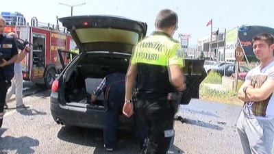 guvenlik onlemi -  Seyir halindeki araç aniden alev aldı Videosu