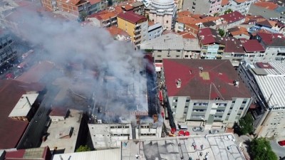 tekstil atolyesi -  Beyoğlu'nda tekstil atölyesindeki yangın havadan görüntülendi  Videosu