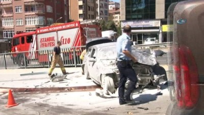 saglik ekibi -  Bostancı'da lüks araç bariyerlere böyle girdi  Videosu