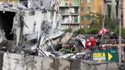 yildirim dusmesi - İtalya'da otoyol köprüsü çöktü: 35 ölü - Arama-kurtarma çalışması - CENOVA Videosu