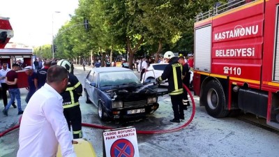 polis - Seyir halindeki otomobil alev aldı - KASTAMONU Videosu
