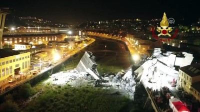 yildirim dusmesi - İtalya'da çöken köprü - Arama kurtarma çalışmaları sürüyor (2) - CENOVA  Videosu