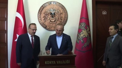 bolat - Dışişleri Bakanı Çavuşoğlu valiliği ziyaret etti - KONYA  Videosu