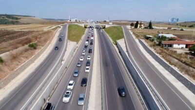 bayram trafigi -  Bursa'da bayram tatili yoğunluğu havadan böyle görüntülendi Videosu