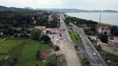 Ordu’da trafik yoğunluğu havadan görüntülendi