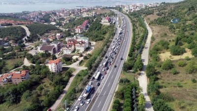 tem otoyolu -  TEM Otoyolu Kocaeli güzergahında trafik havadan görüntülendi  Videosu