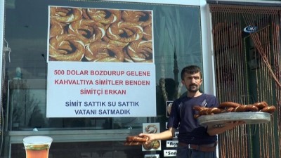  Yardımsever simitçiden dolar kampanyasına simitli destek... Dolar bozdurana 1 ay boyunca ücretsiz simit verecek 