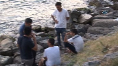 sahil guvenlik -  Boğazda denize giren Afganlı genç boğuldu Videosu