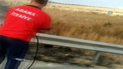 direksiyon -  Otoyolda kaza yapan araç alev alev yandı  Videosu