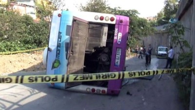 halk otobusu -  Sarıyer'de halk otobüsü devrildi  Videosu