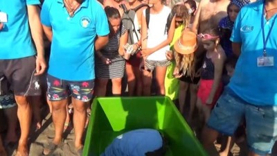 deniz kaplumbagalari -  Tedavisi tamamlanan caretta carettalar denizle buluştu  Videosu