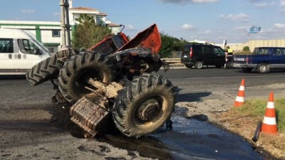 guvenlik onlemi -  Traktörün ikiye ayrıldığı kaza kamerada  Videosu
