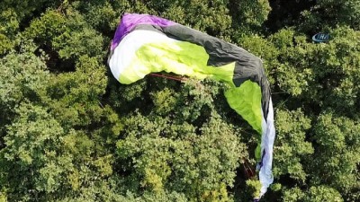 ogrencilik -  Yamaç paraşütü yapan genç kız ağaçlık alana çakıldı: 1 yaralı Videosu