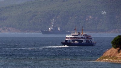 akkale - ABD askeri gemisi Çanakkale Boğazı'ndan geçti - ÇANAKKALE Videosu