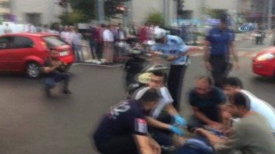 dikkatsizlik -  Motosiklet ve Bisikletin çarpışması sonucu iki kişi yaralandı Videosu