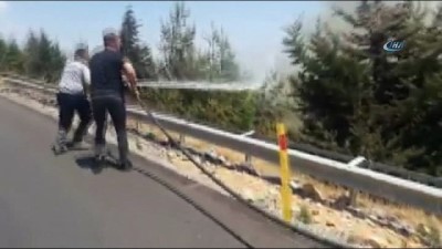 orman yangini -  Kahramanmaraş-Gaziantep sınırında çıkan orman yangını korkuttu  Videosu