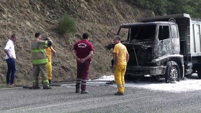 Seyir halindeki kamyonda yangın - İZMİR