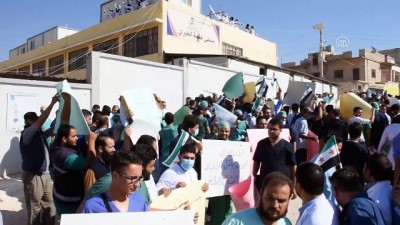 Sağlıkçılar, Esed rejiminin saldırılarını protesto etti - İDLİB