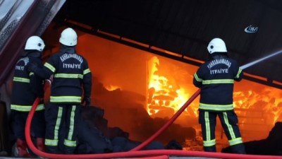  Tekstil fabrikasındaki yangın havadan görüntülendi