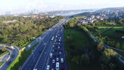 kullar -  İstanbul'da okulların açıldığı ilk gün oluşan trafik havadan görüntülendi  Videosu