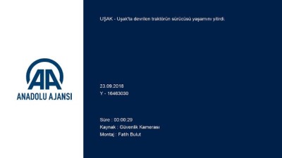 Devrilen traktörün sürücüsü öldü - UŞAK 