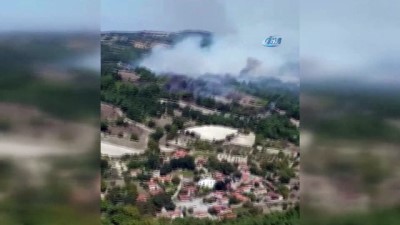  Zirai alanda başlayan yangın ormana sıçradı 