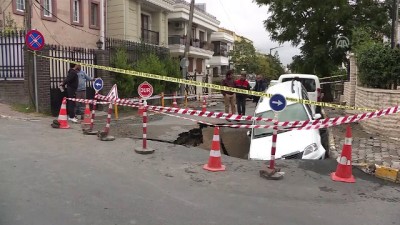 Eyüpsultan'da yolda çökme - İSTANBUL 