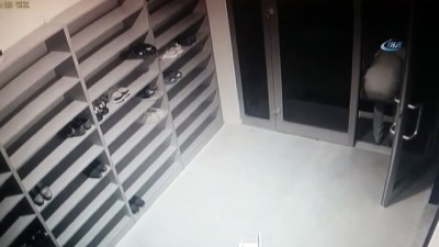  Camideki ayakkabıyı önce inceledi sonra çaldı... O anlar kamerada 