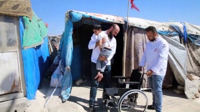 konusma engeli - Suriyeli engelli çocuğun tekerlekli sandalye sevinci - HATAY  Videosu