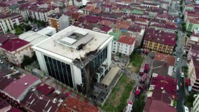  Sultangazi'de yanan huzurevi havadan görüntülendi 