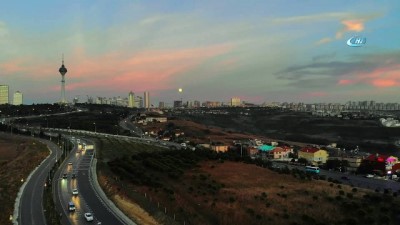 Dolunay günbatımında havadan böyle görüntülendi 