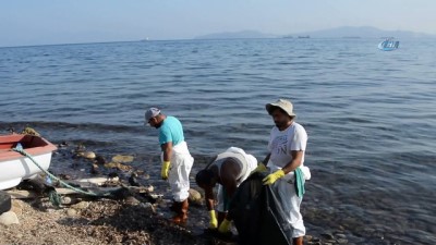  Foça'daki fuel-oil sızıntının ardından çalışmalar 5. günde