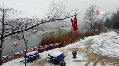  Havadan görüntülenen Gaga Gölü kar manzarasıyla hayran bıraktı 