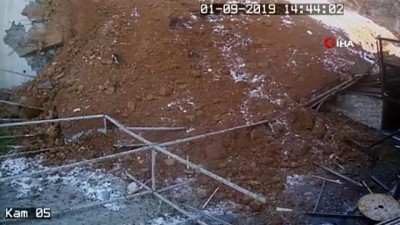  İstinat duvarı böyle çöktü 
