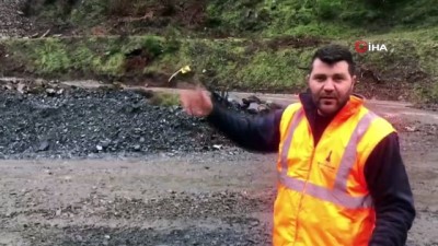 kurudere -  Heyelanla birlikte köprü çöktü, işçiler mahsur kaldı Videosu